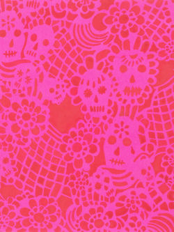 Alexander Henry – Laminated Cotton – Flora de los Muertos – Pink