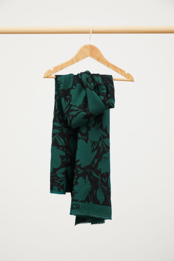 Mind the Maker – Viscose Crepe – Floral Shade – Bottle Green/Black