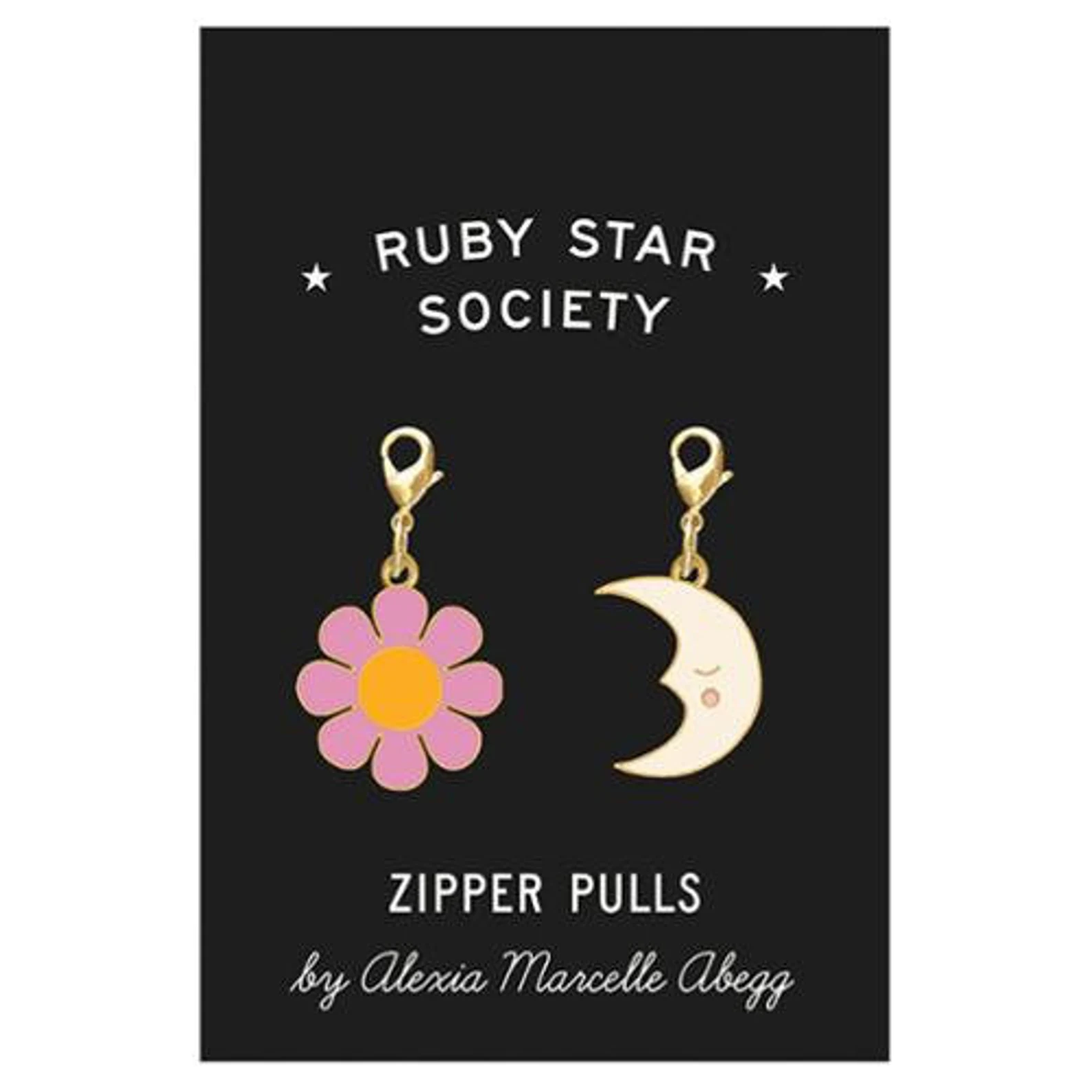 Ruby Star Society – Flower & Moon – Zipper Pulls