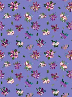 Quilting Cotton – Garden Gems - Perfect Posies - Periwinkle