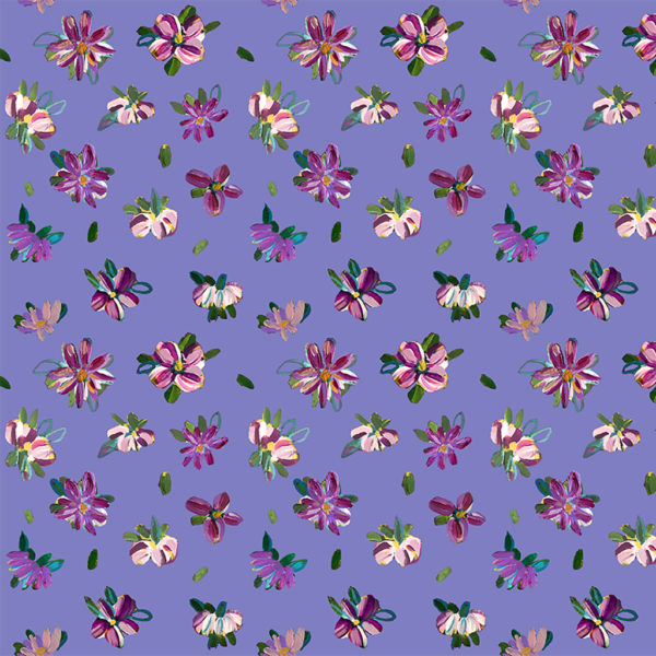 Quilting Cotton – Garden Gems - Perfect Posies - Periwinkle