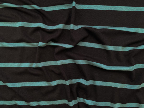Rayon/Spandex Jersey - Black/Ocean Stripe