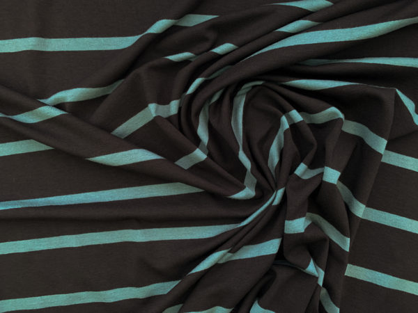 Rayon/Spandex Jersey - Black/Ocean Stripe