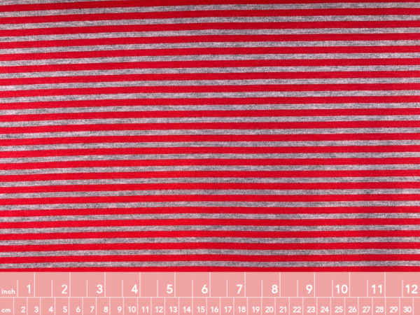 Designer - Deadstock - Cotton/Poly Double Knit – Red Stripe