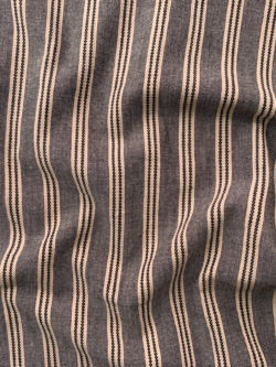 Textured Yarn Dyed Cotton - Split Stitch Stripes - Navy