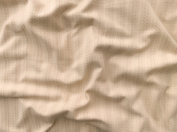 Textured Yarn Dyed Cotton – Stitched Stripes - Stone