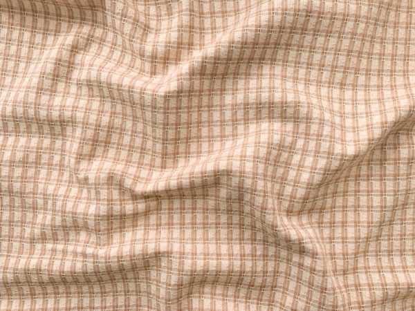 Textured Yarn Dyed Cotton - Plaid - Beige