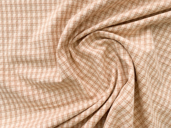 Textured Yarn Dyed Cotton - Plaid - Beige