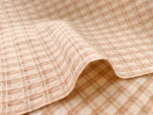 Textured Yarn Dyed Cotton - Plaid - Beige