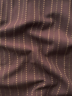 Textured Yarn Dyed Cotton – Stitched Stripes - Cocoa