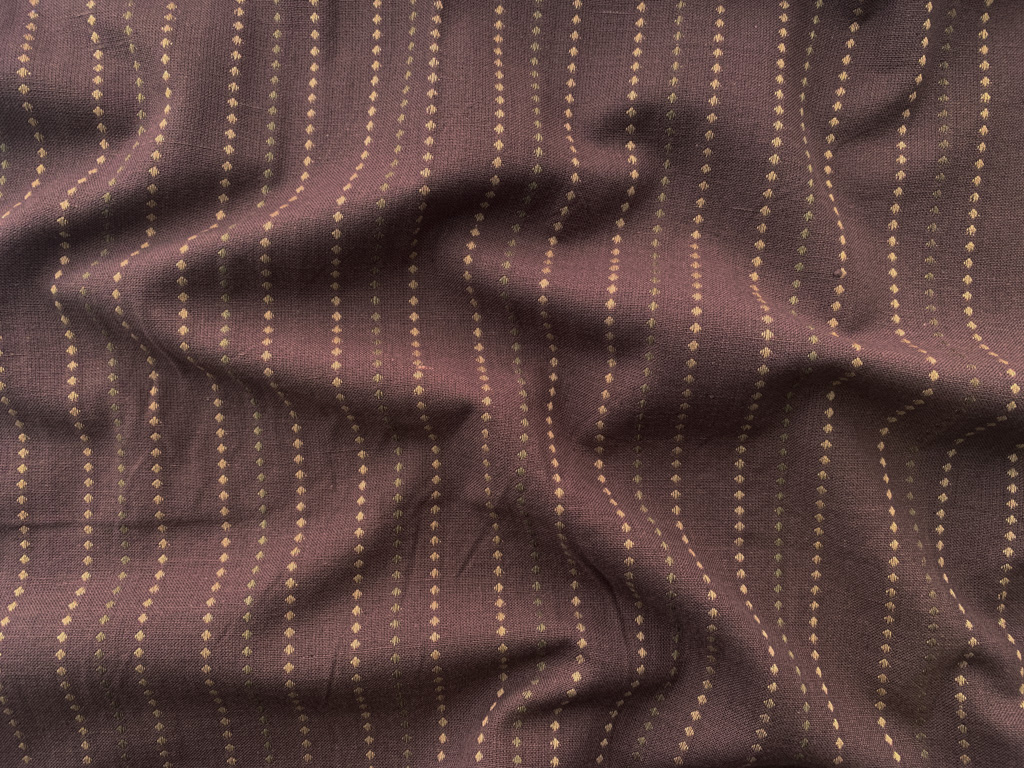 Textured Yarn Dyed Cotton Stitched Stripes Cocoa Stonemountain