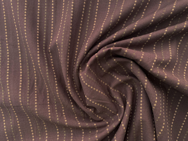 Textured Yarn Dyed Cotton – Stitched Stripes - Cocoa