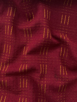 Textured Yarn Dyed Cotton - Dashed Plaid - Burgundy