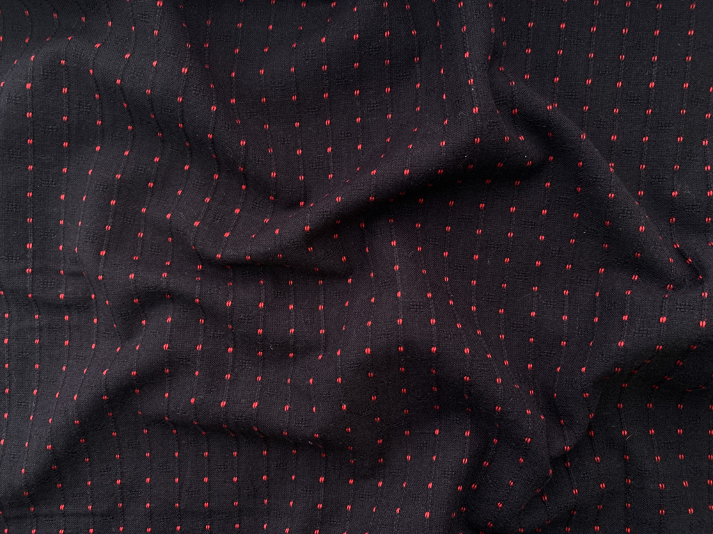 Textured Yarn Dyed Cotton Seed Stitch Stripes Black Stonemountain