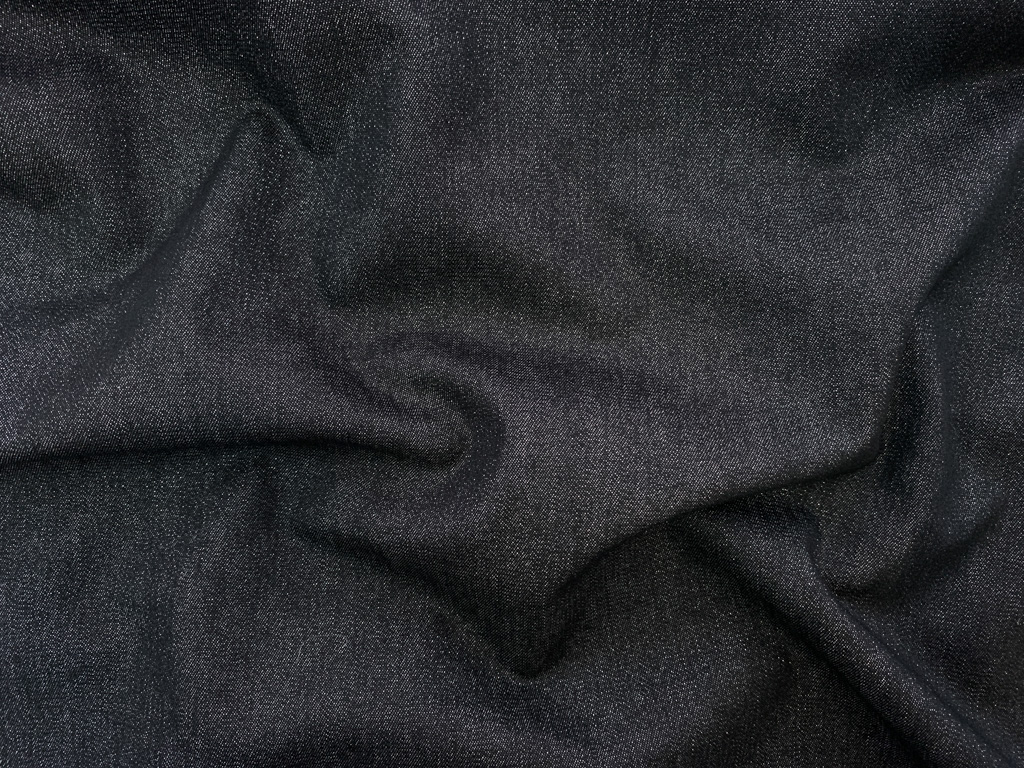 Italian Designer Deadstock - Cotton/Lurex Stretch Shirting - Black ...