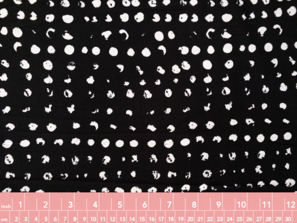 Designer Deadstock - Rayon Challis - Weathered Dots - Black