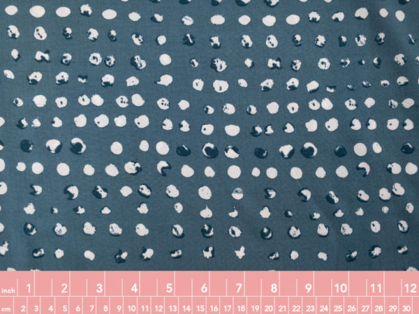 Designer Deadstock - Rayon Challis - Weathered Dots - River