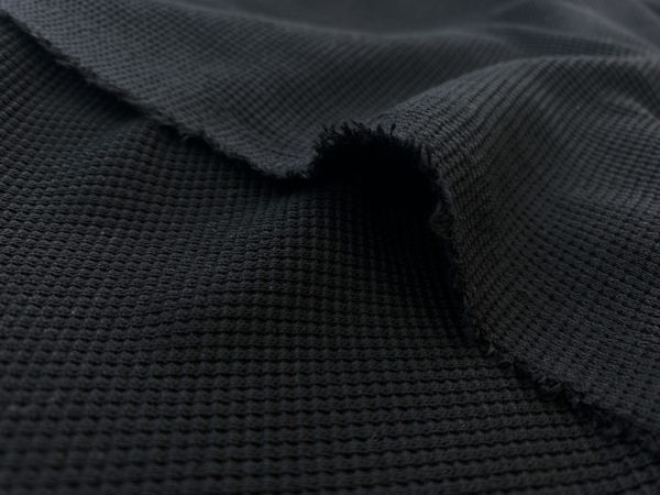 Rayon/Spandex Thermal Knit - Black - Stonemountain & Daughter Fabrics