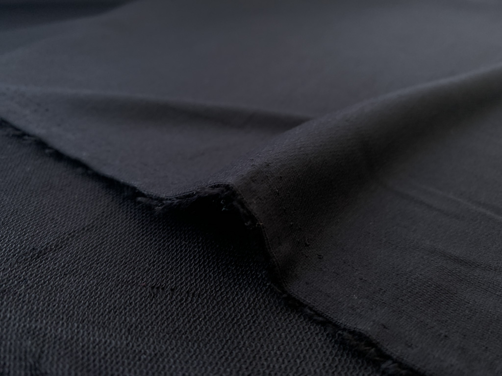 Micro Modal French Terry Knit Fabric, Black • Promenade Fine Fabrics