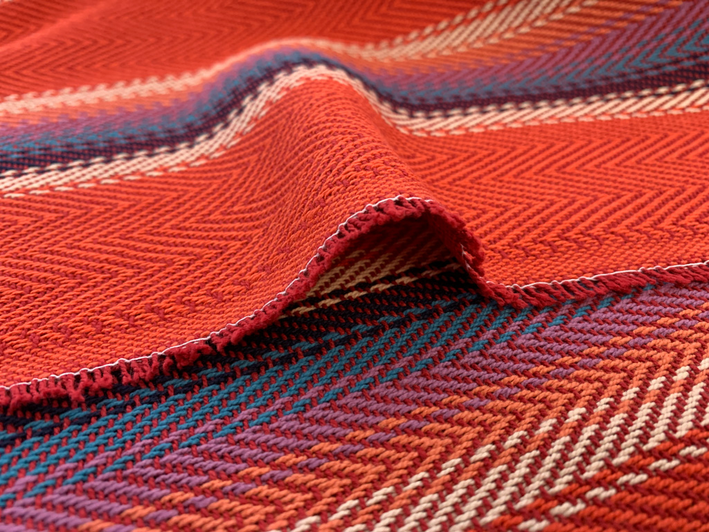 Yarn Dyed Cotton Baja Blanket Stripe Red Stonemountain & Daughter
