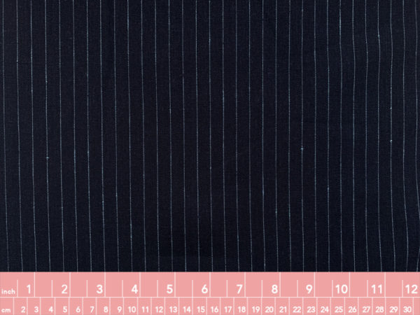 Designer Deadstock - Linen - Navy Stripe