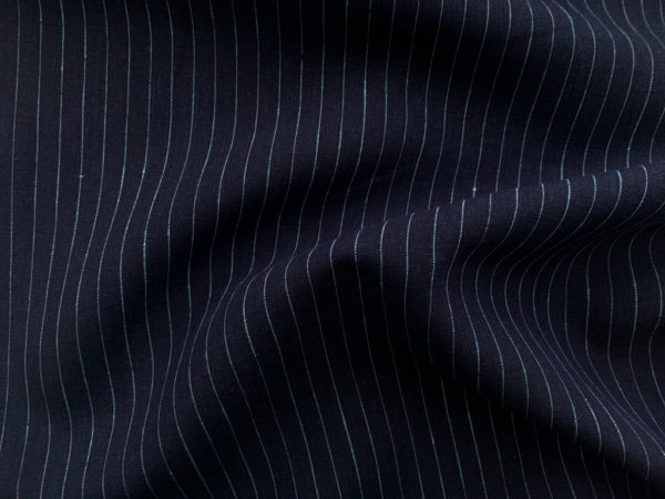 Designer Deadstock - Linen - Navy Stripe