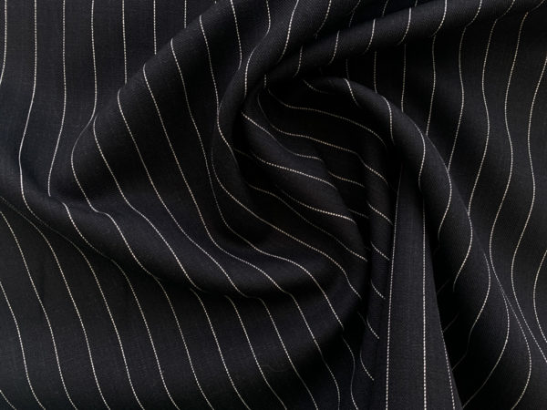 Designer Deadstock - Linen - Black Stripe