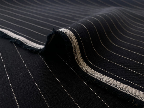 Designer Deadstock - Linen - Black Stripe