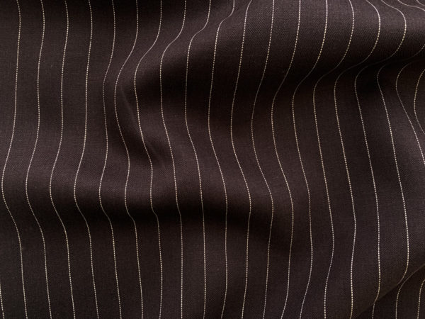 Designer Deadstock - Linen - Dark Brown Stripe