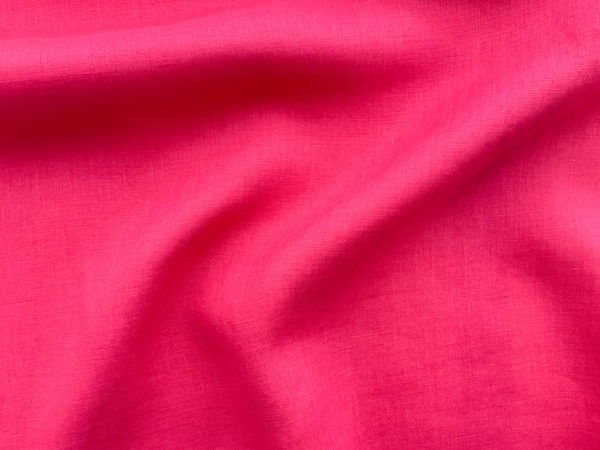 Designer Deadstock - Linen - Hot Pink