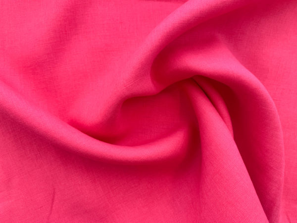 Designer Deadstock - Linen - Hot Pink