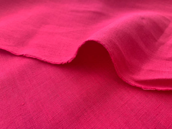 Designer Deadstock - Linen - Hot Pink