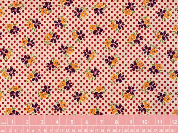 Japanese Cotton Sheeting - Retro Polka Dots and Flowers