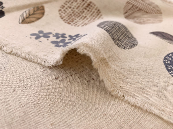 Japanese Cotton/Linen Canvas - Natural Circles - Earth