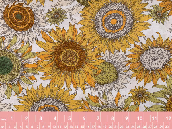 Japanese Cotton Sheeting - Sunflowers - Yellow/Green