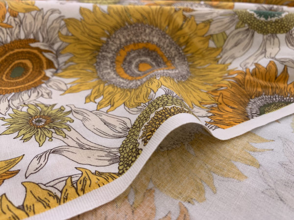 Japanese Cotton Sheeting - Sunflowers - Yellow/Green