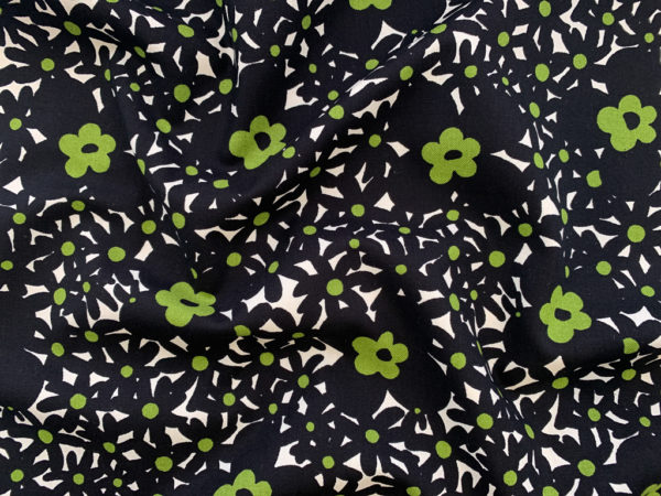 Japanese Cotton Canvas - Dense Meadow - Black/Green