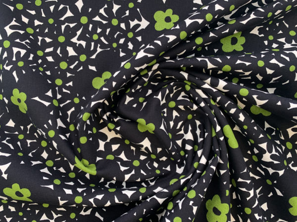 Japanese Cotton Canvas - Dense Meadow - Black/Green