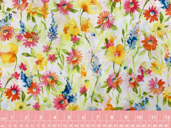 Japanese Cotton Lawn - Hana no Yurikago - Peach/Yellow