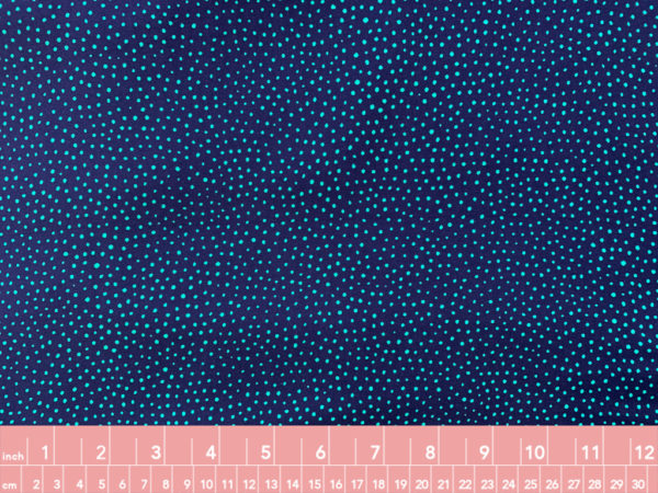 Lady McElroy - Rayon Challis - Raining Dots - Navy/Green