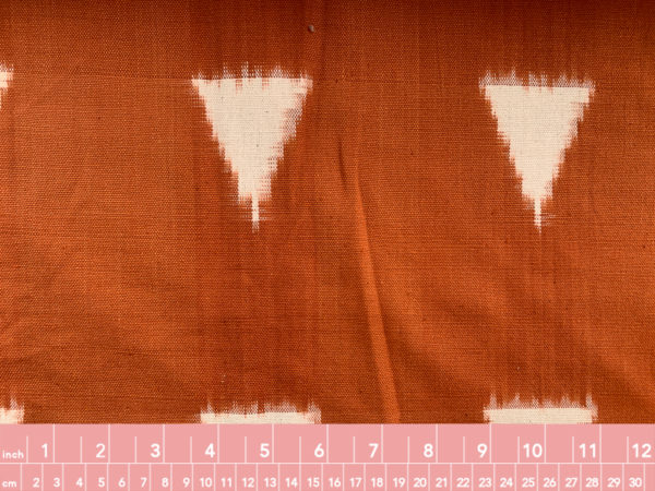 Handwoven Cotton Ikat - Triangles - Rust