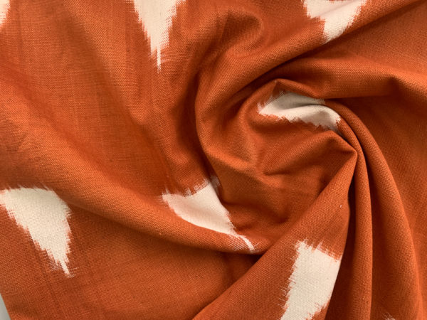 Handwoven Cotton Ikat - Triangles - Rust