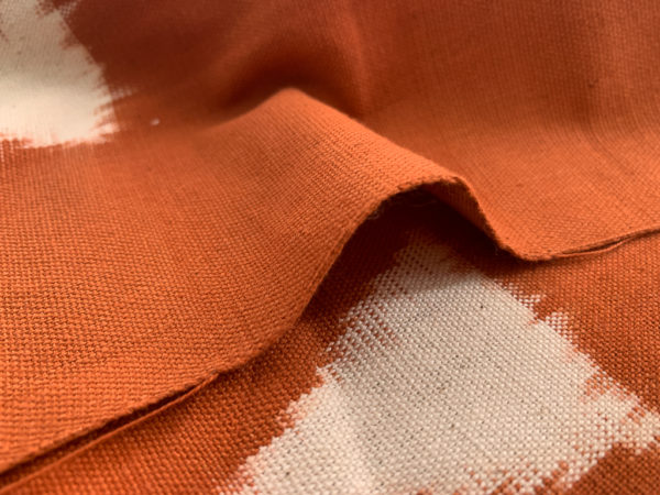 Handwoven Cotton Ikat - Triangles - Rust