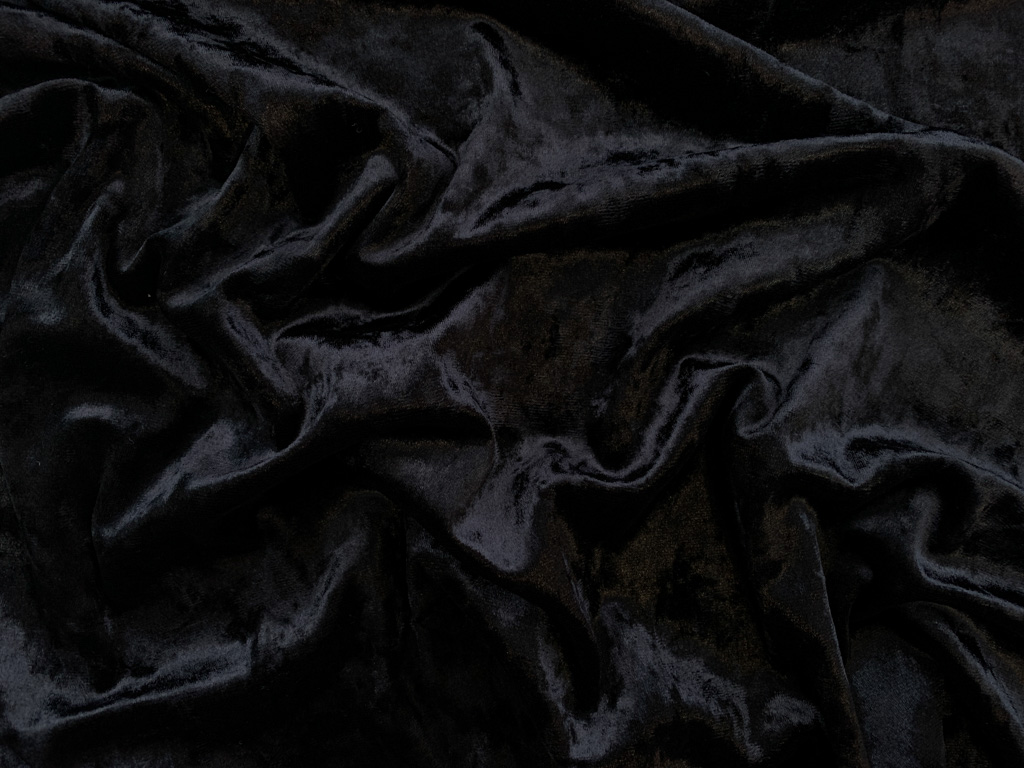 Lady McElroy - Stretch Polyester Velvet - Opulence - Black - Stonemountain  & Daughter Fabrics