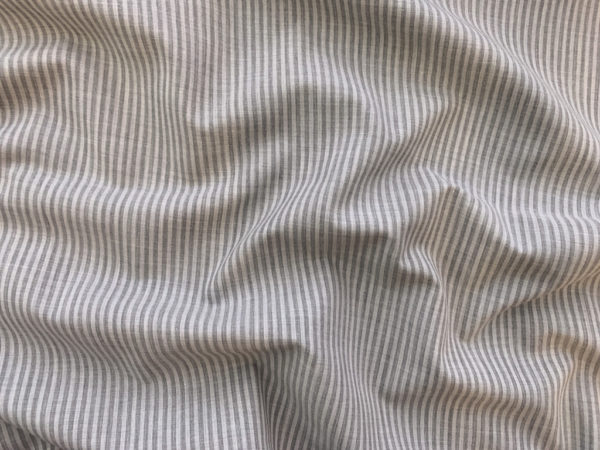 British Designer Deadstock – Cotton Lawn – Grey/Charcoal Stripe