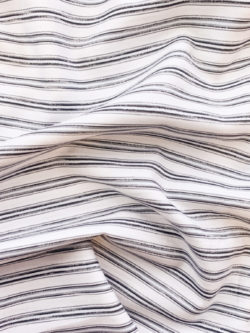 British Designer Deadstock - Cotton Jacquard - Chalk Stripe