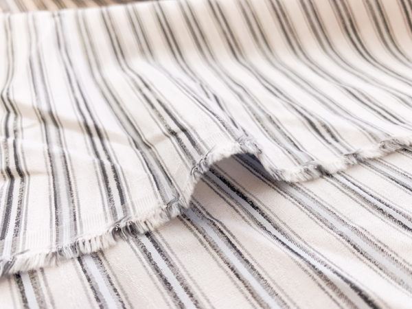 British Designer Deadstock - Cotton Jacquard - Chalk Stripe