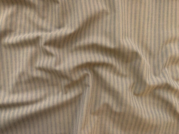 British Designer Deadstock - Cotton Suiting - Tan/Neutral Stripe