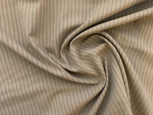 British Designer Deadstock - Cotton Suiting - Tan/Neutral Stripe