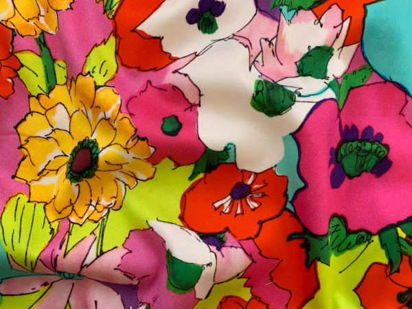 Escada Deadstock - Cotton Stretch Sateen - Retro Flowers